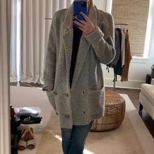 Long gray warm cardigan